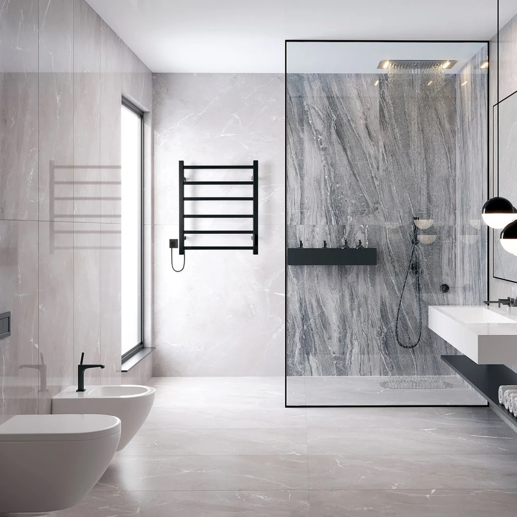 Toallero Eléctrico Cubic Flow Negro Mate 50 cm x 60 cm x 12 cm