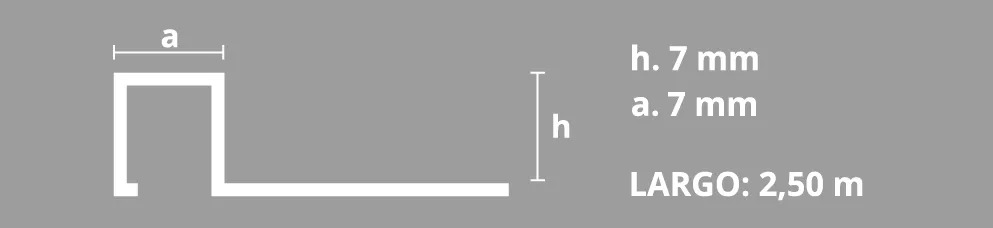 Varilla Guardacanto Cuadrado Acero Inox. 1398 7x7mm Atrim