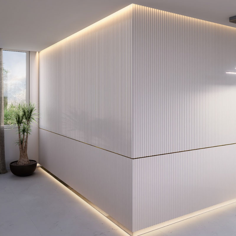 EPSILON REVEST DE PARED ROLLER  250mm x 13mm x 2,75m BLANCO MATE