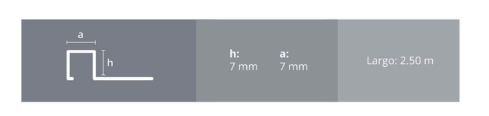 Guardacanto Quadra Marfil Stone 7mm x 7mm x 2,5m