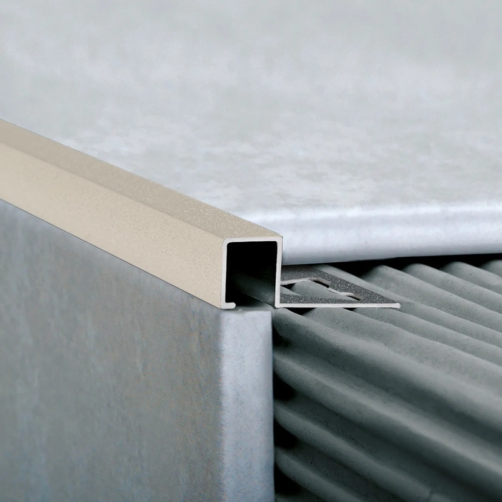 ALUMINIO QUADRA 10x10mm x 2,5m MARFIL STONE