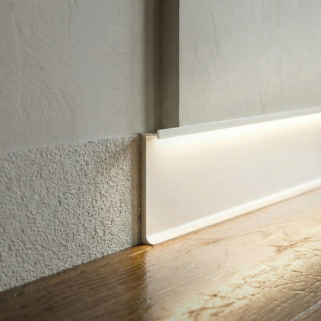 LUMIERE ZÓCALO SHADOW 70MM X 2,5M CROMO MATE