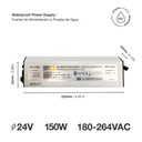 Fuente Switching 24V 6.3A 151W, 180-264VAC Exterior IP67