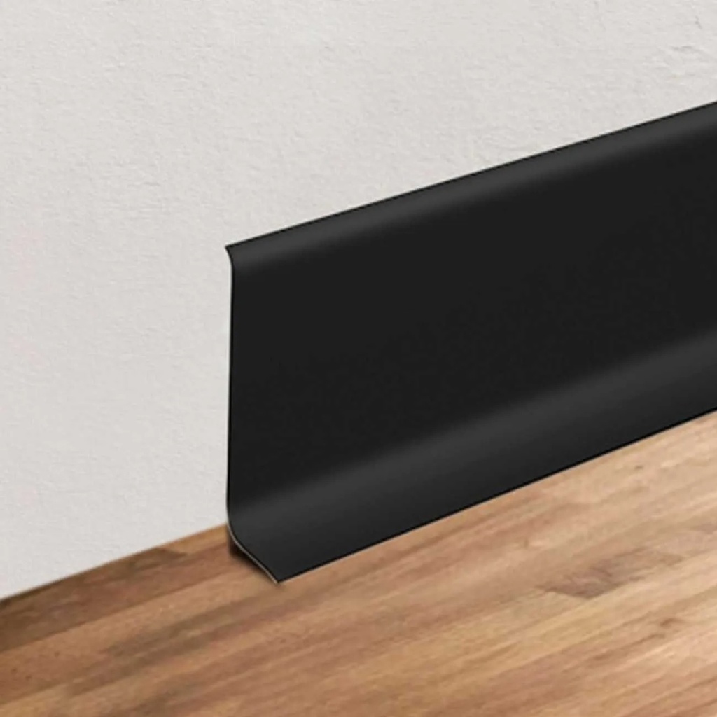 Zócalo Aluminio Negro Mate Slim Atrim 10 Cm 2066 X 2,5 Metros