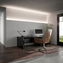 Aluminio Guardacanto Quadra LED Rev 22 x 10,6 mm x 2,75 m - Cromo mate