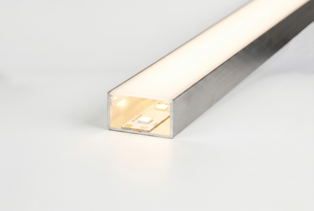 Aluminio Listello LED embutible 3801 Rev 23 x 13 mm x 2,75 m - Cromo mate