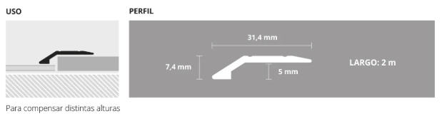 ALUMINIO GAP 5 MM X 2 M ORO MATE
