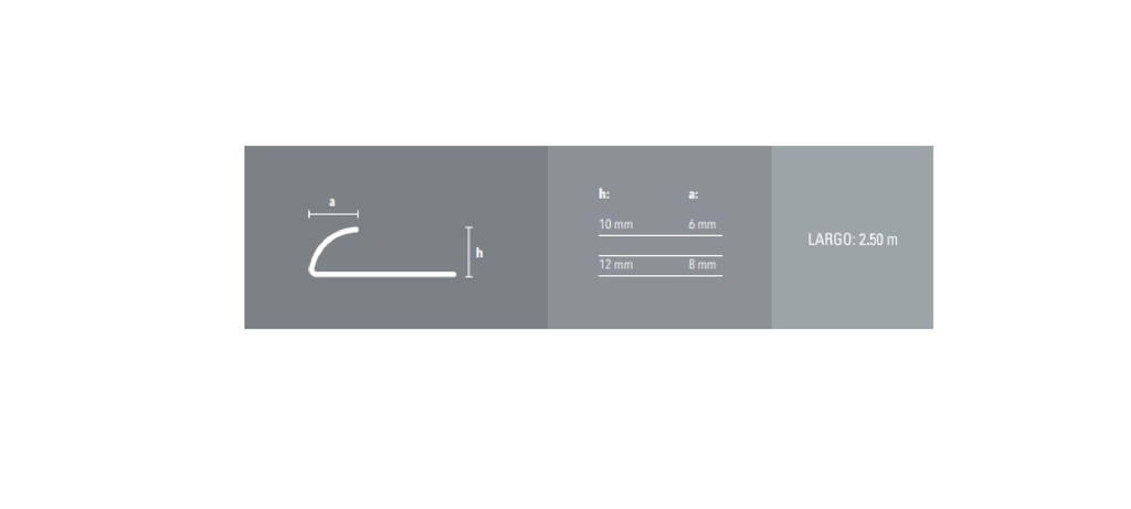 ACERO INOX. GUARD. ARCO 12mm x 2,5m BRI
