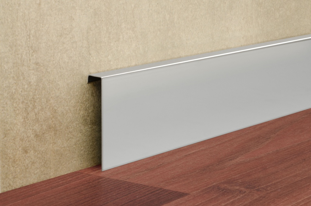 ACERO INOX. ZOCALO CUADRA 80mmx12mm x 2,5m BRI