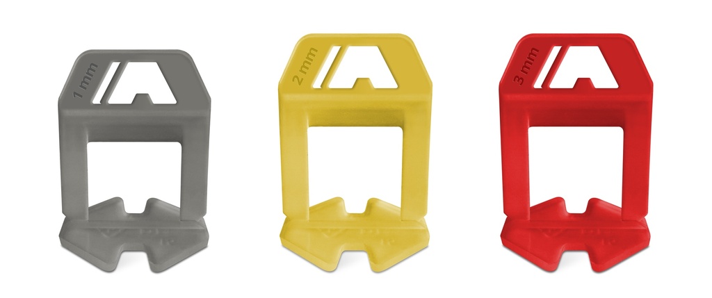 ESPACIADOR AUTONIVELANTE 1,0mm CLIP GRIS CON LOGO-PAQx150PCS