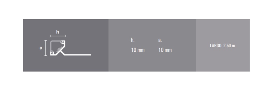 LUMIERE GUARD LED QUADRA DUO 10mmx2,5m CR MATE