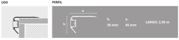 Lumiere Protector Escalón 3935 Aluminio Atrim X 2.5 Metros