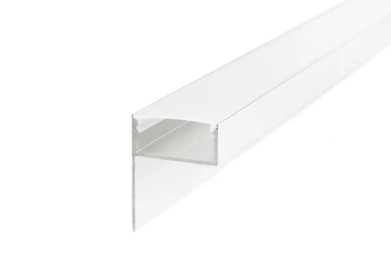 Aluminio Guardacanto Quadra LED Rev 22 x 10,6 mm x 2,75 m - Cromo mate