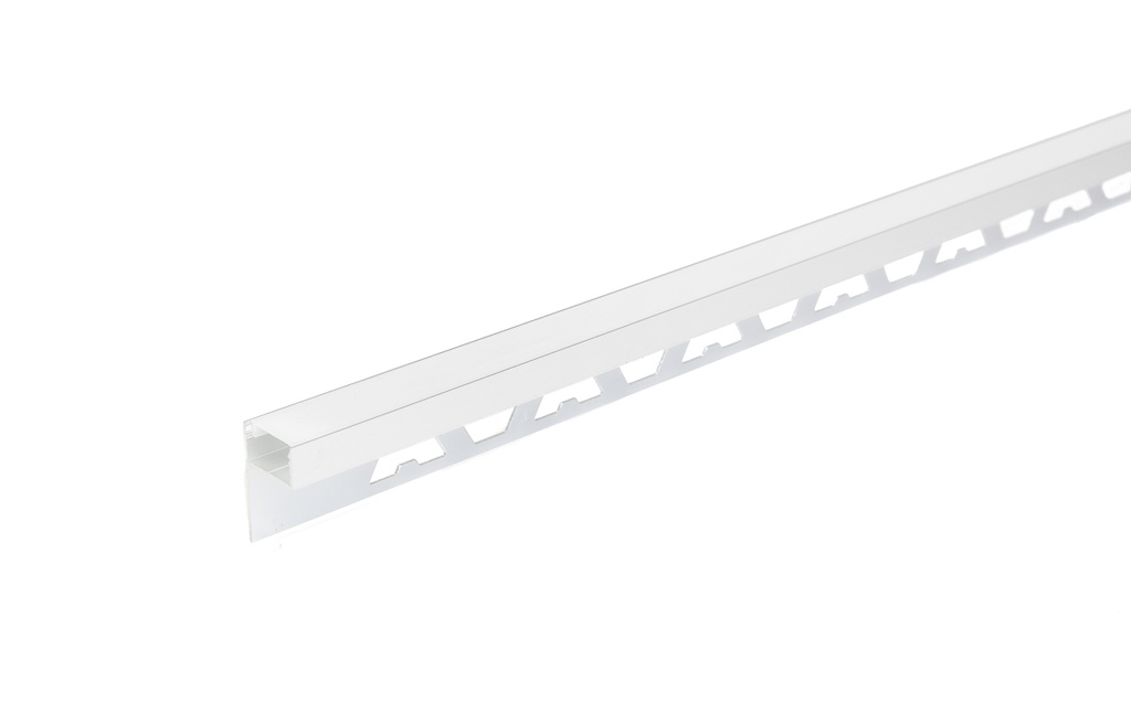Aluminio Guardacanto Quadra LED Rev 17 x 10,6 mm x 2,75 m - Cromo mate