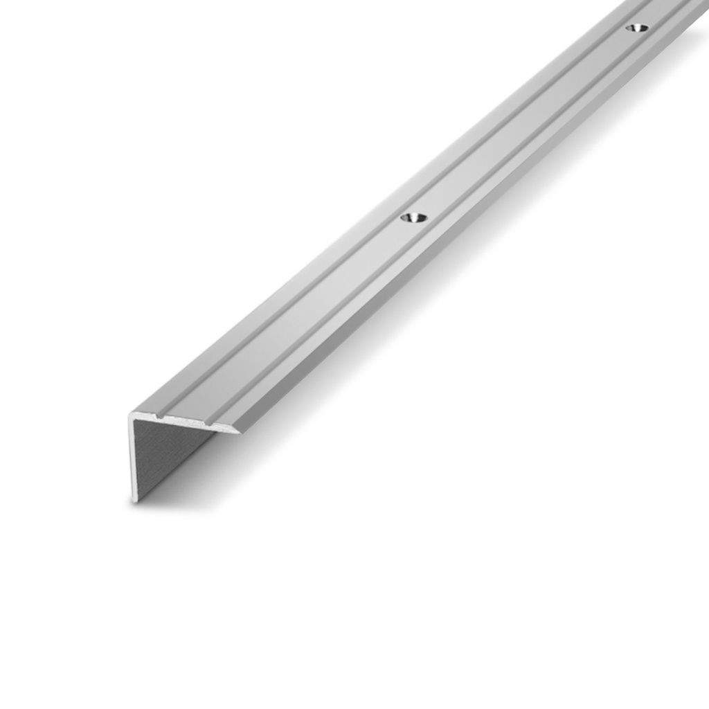 ALUMINIO NARIZ ESCALON 20x25mm x2,5m CROMO MATE