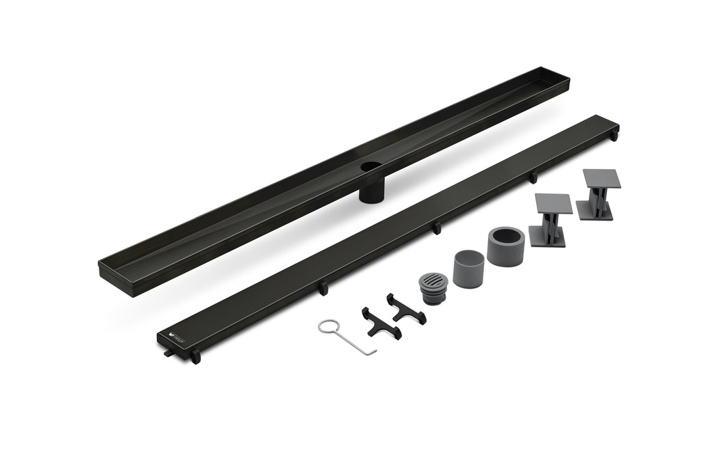 Desagüe Lineal Atrim Negro 90cm Acero Inoxidable Ducha Rejilla Antirretorno