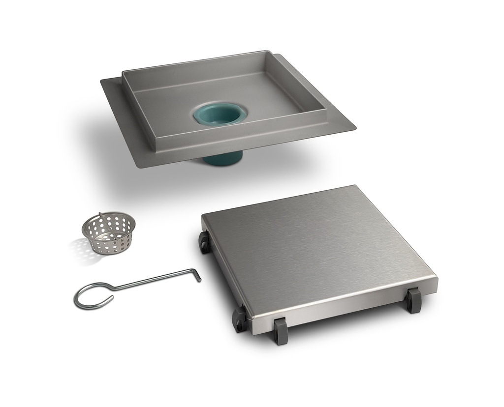 Rejilla Desague Acero Cuadrado Atrim Mate/ceramic 15x15cm