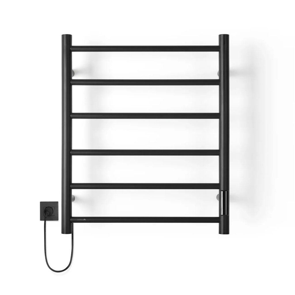 Toallero Electrico Coco Flow Negro Mate 50 cm x 60 cm x 12 cm